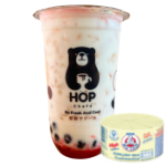 นมหมีสตอเบอร์รี่เย็น